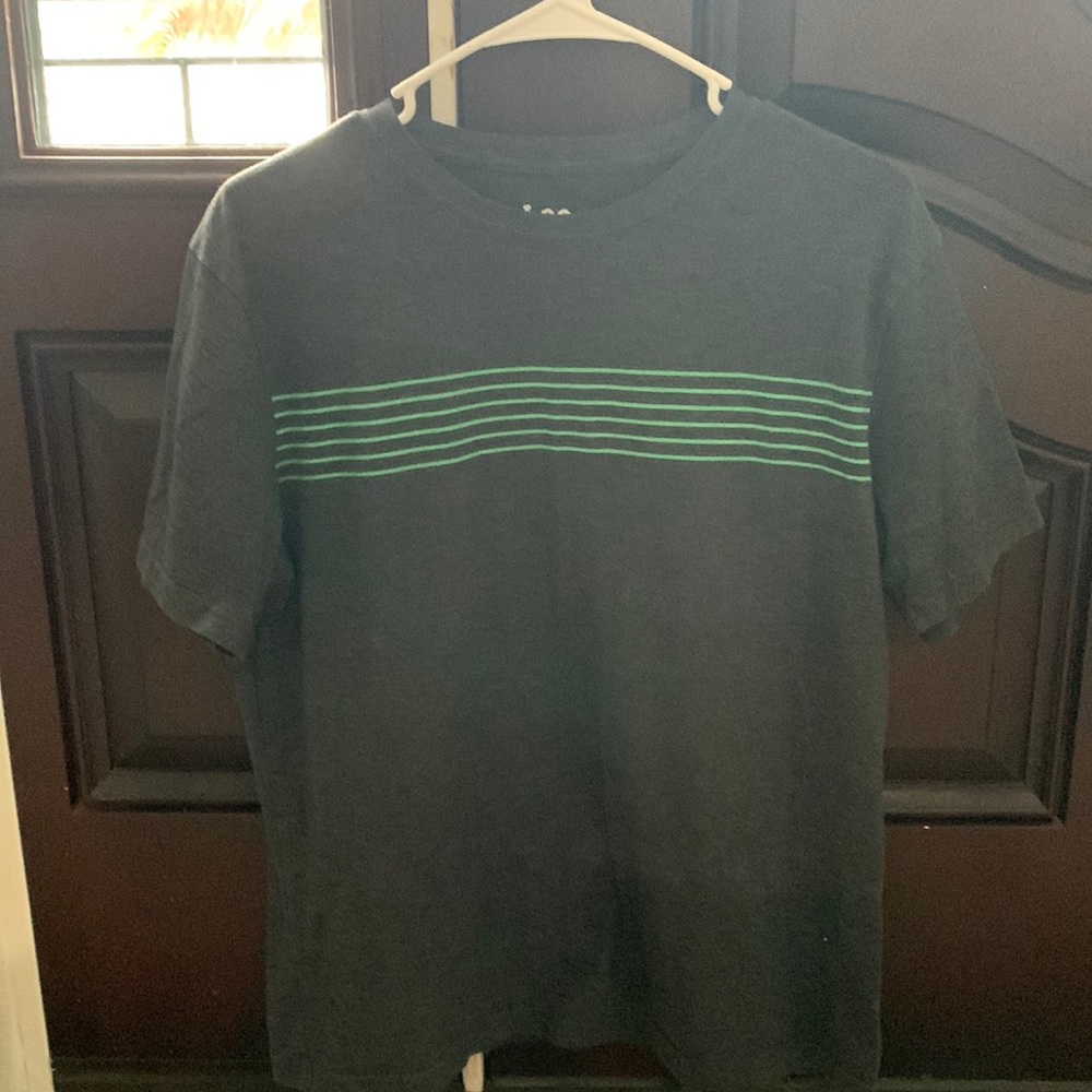 basic grey T-shirt with blue stripes. The brand is Lee